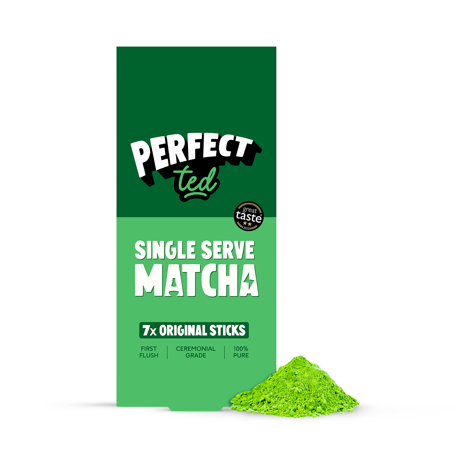 Perfect Ted Organic Matcha Green Tea Powder Sticks x7