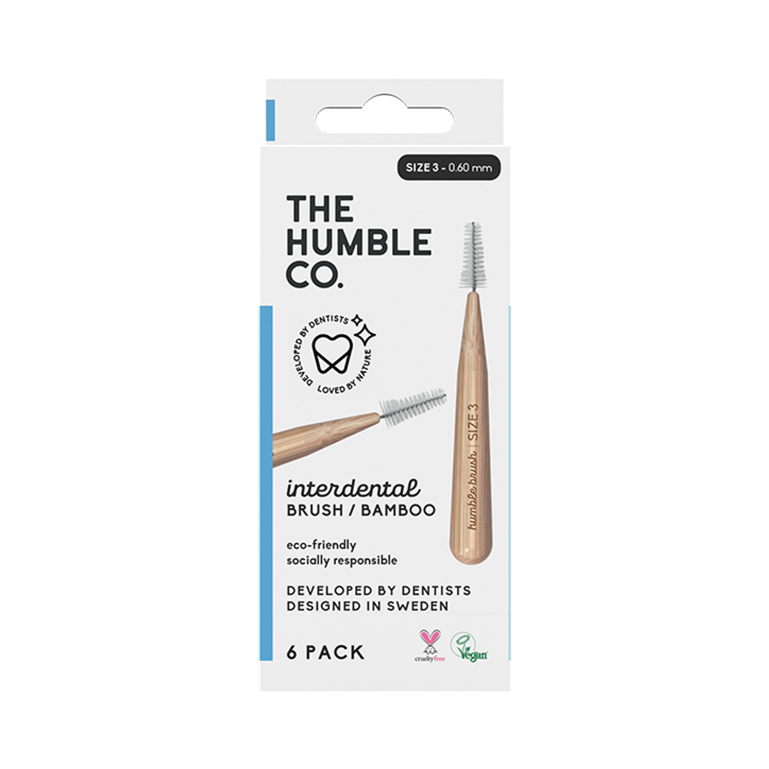The Humble Co Humble Bamboo Interdental Brush Size 3 Blue 6 Pack