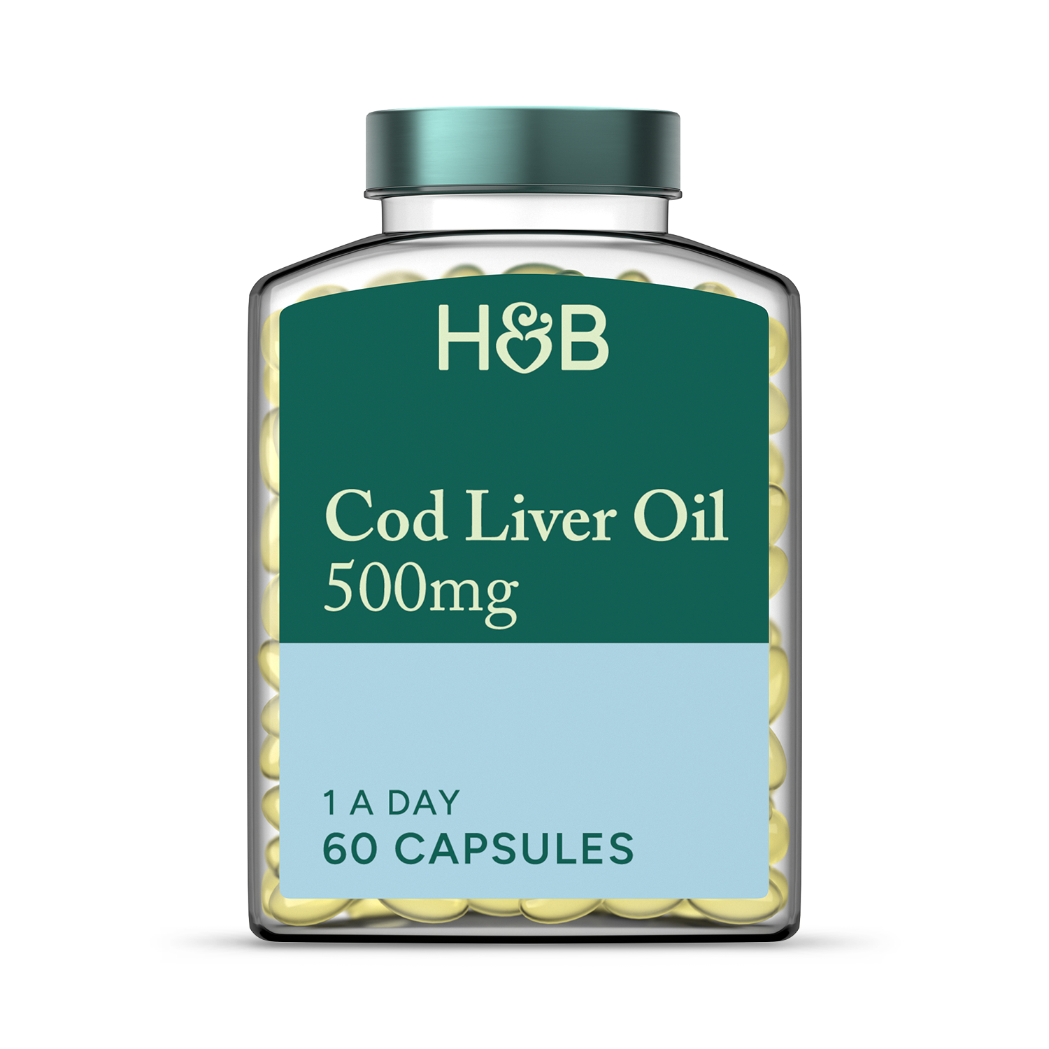 Holland & Barrett Pure Cod Liver Oil 500mg 60 Capsules
