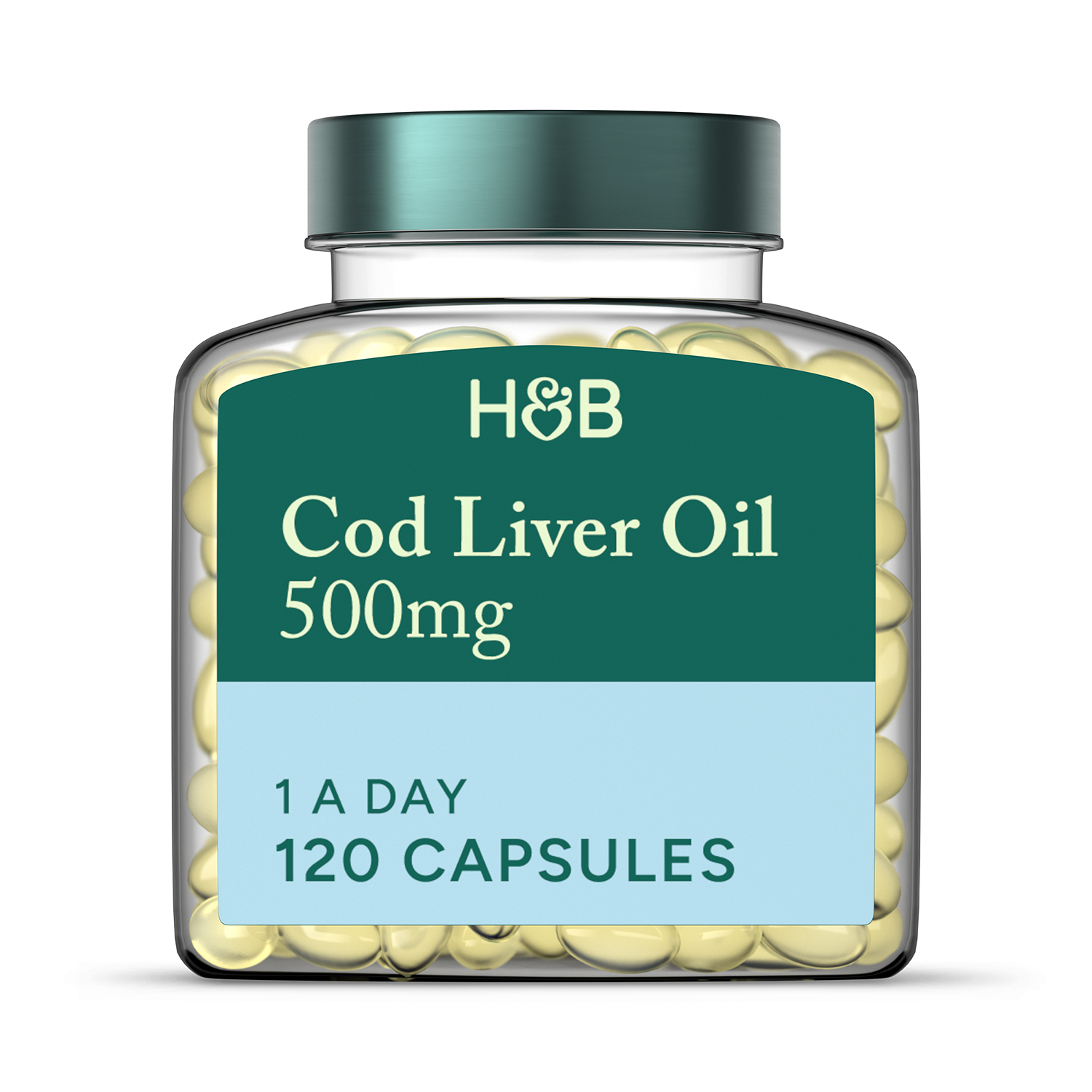 Holland & Barrett Pure Cod Liver Oil 500mg 120 Capsules