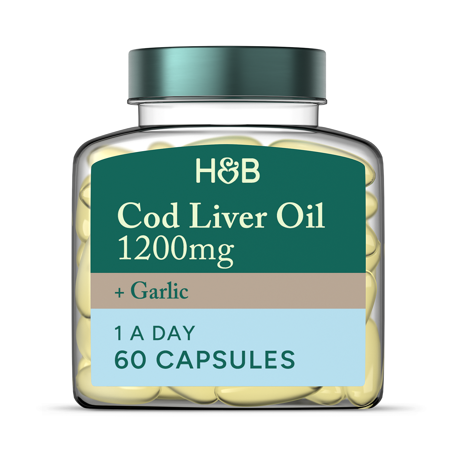 Holland & Barrett Pure Cod Liver Oil & Garlic 60 Capsules