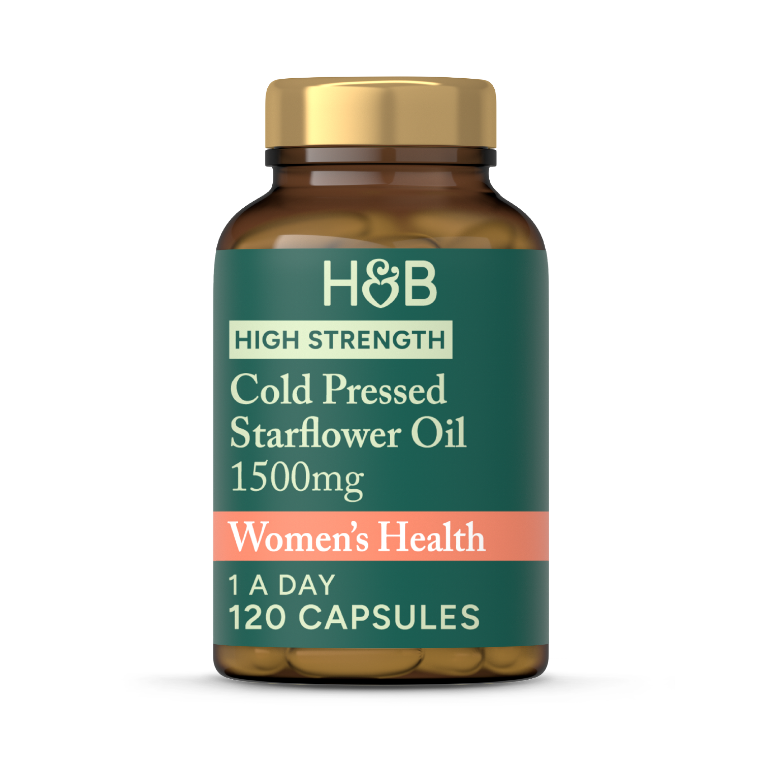 Holland & Barrett High Strength Cold Pressed Starflower Oil 1500mg 120 Capsules