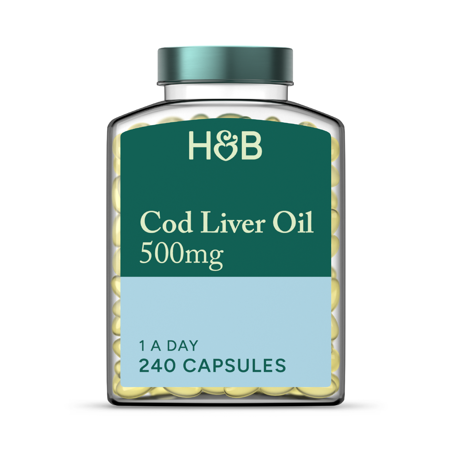 Holland & Barrett Pure Cod Liver Oil 500mg 240 Capsules