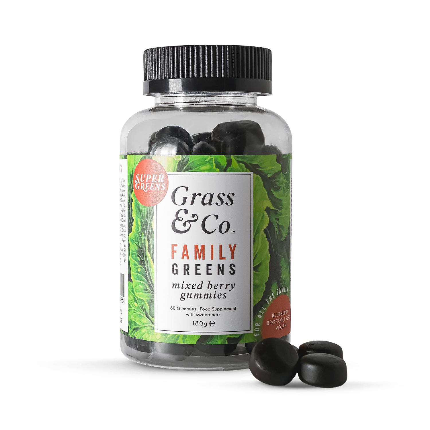 Grass & Co. FAMILY Super Greens Gummies 60 Vegan Gummies