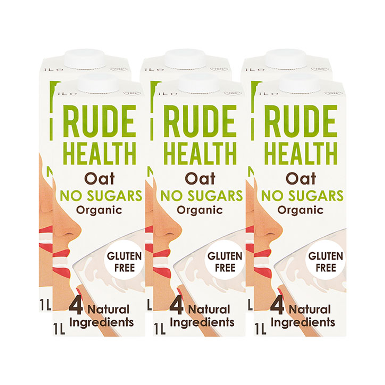 No Sugar Oat Drinks 6x Rude Health H&B