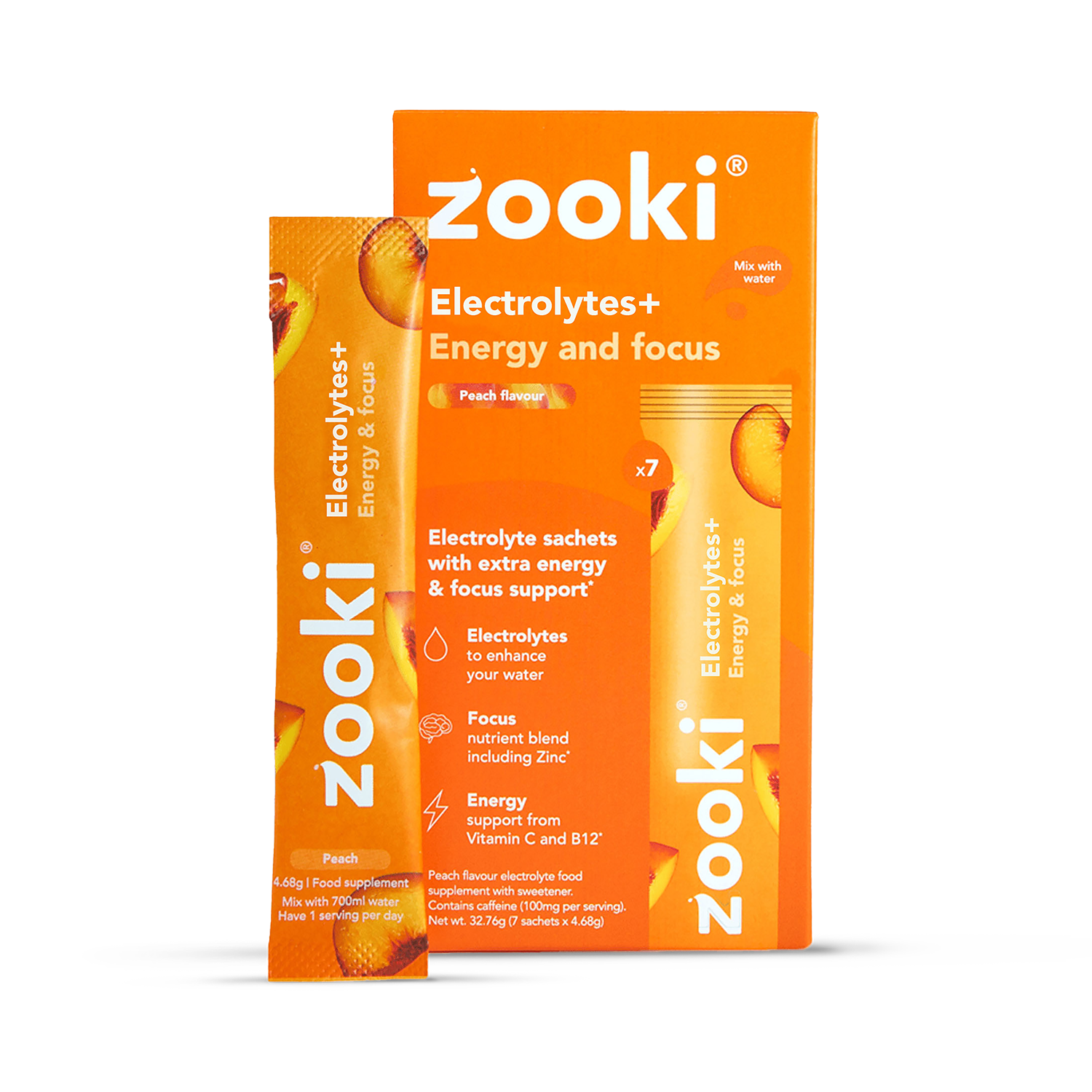 Zooki Electrolytes+ Energy & Focus, 7 Sachets