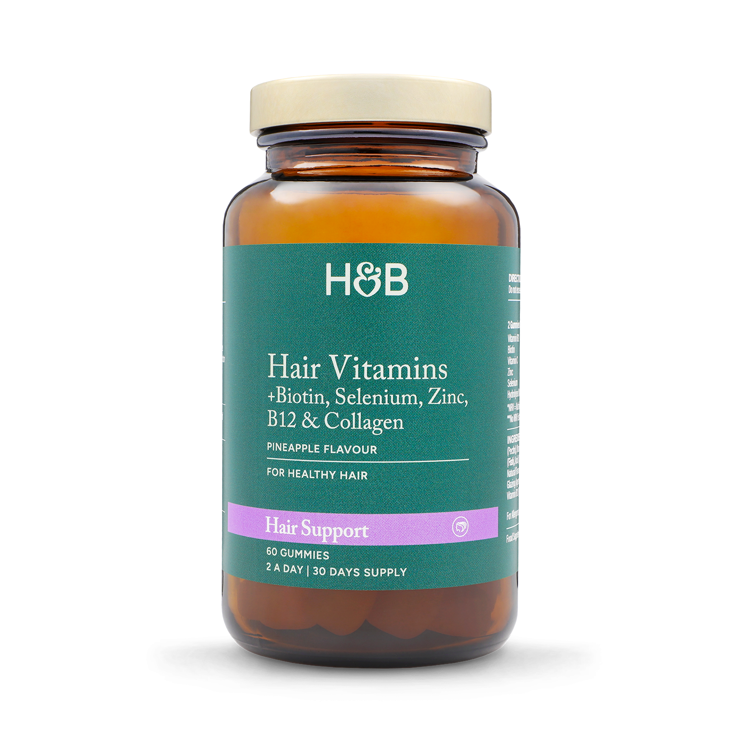 Holland & Barrett Hair Vitamin Pineapple Flavour 60 Gummies