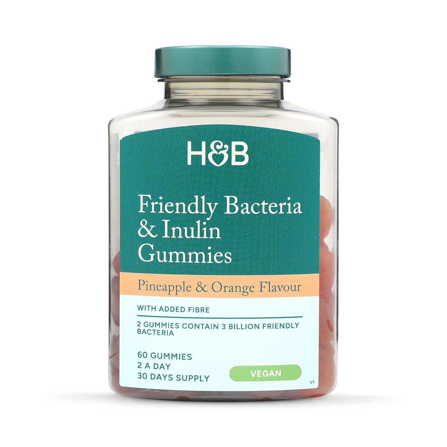 Holland & Barrett Friendly Bacteria Inulin Pineapple Orange Flavour 60 Gummies