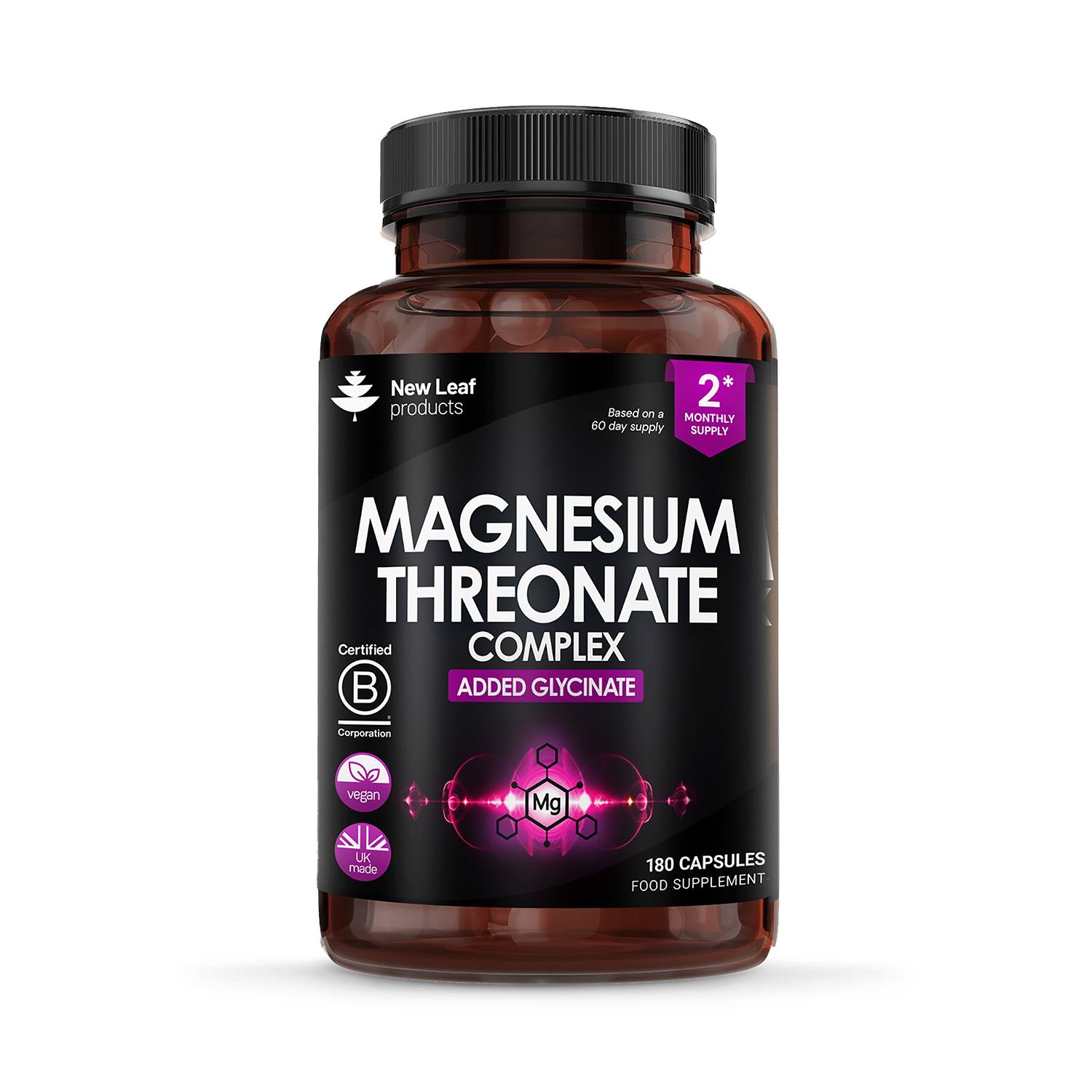 Natural Magnesium Glycinate 1000mg Per Serving Premium Quality Ideal