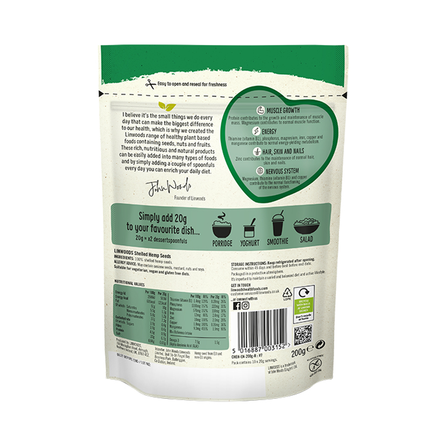 Linwoods Shelled Hemp Holland & Barrett