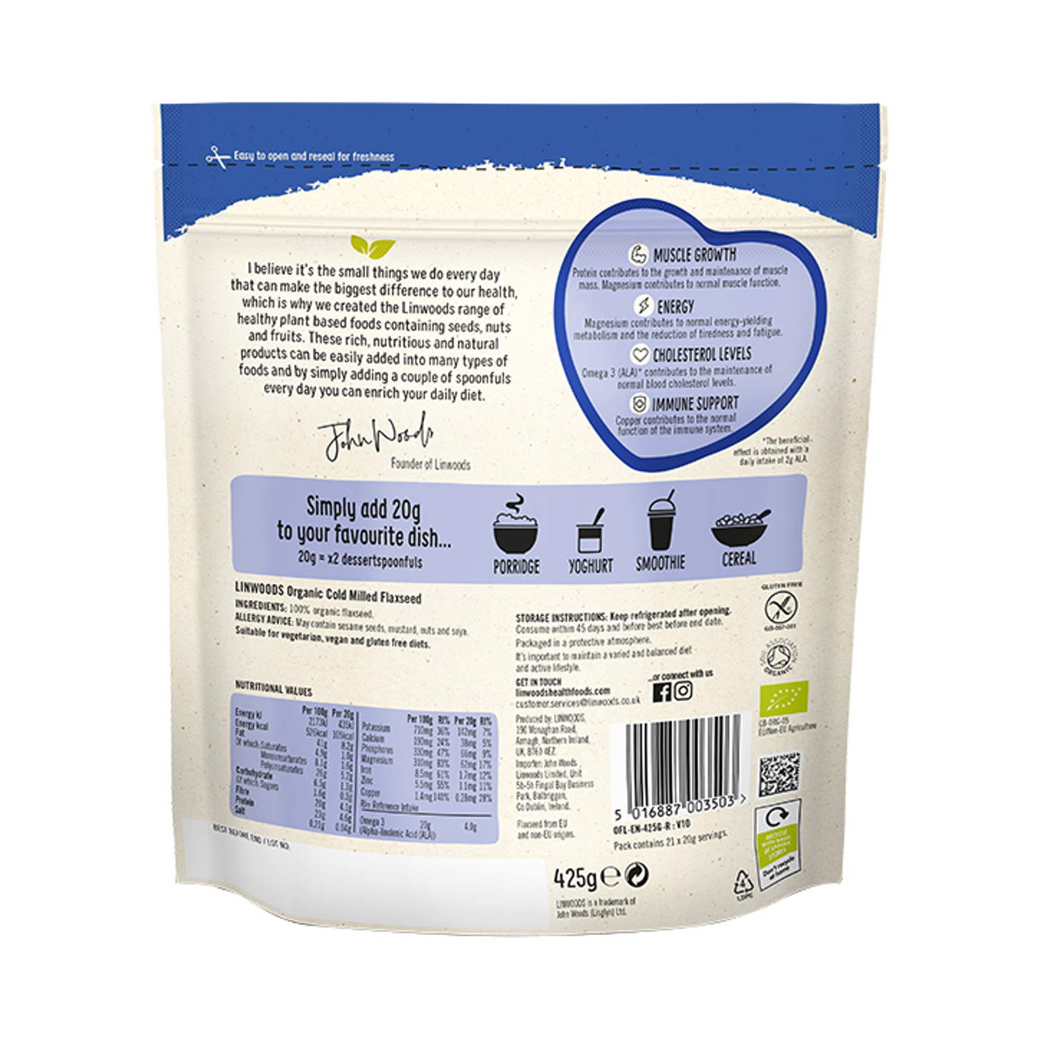 Linwoods Milled Organic Flaxseed Holland & Barrett