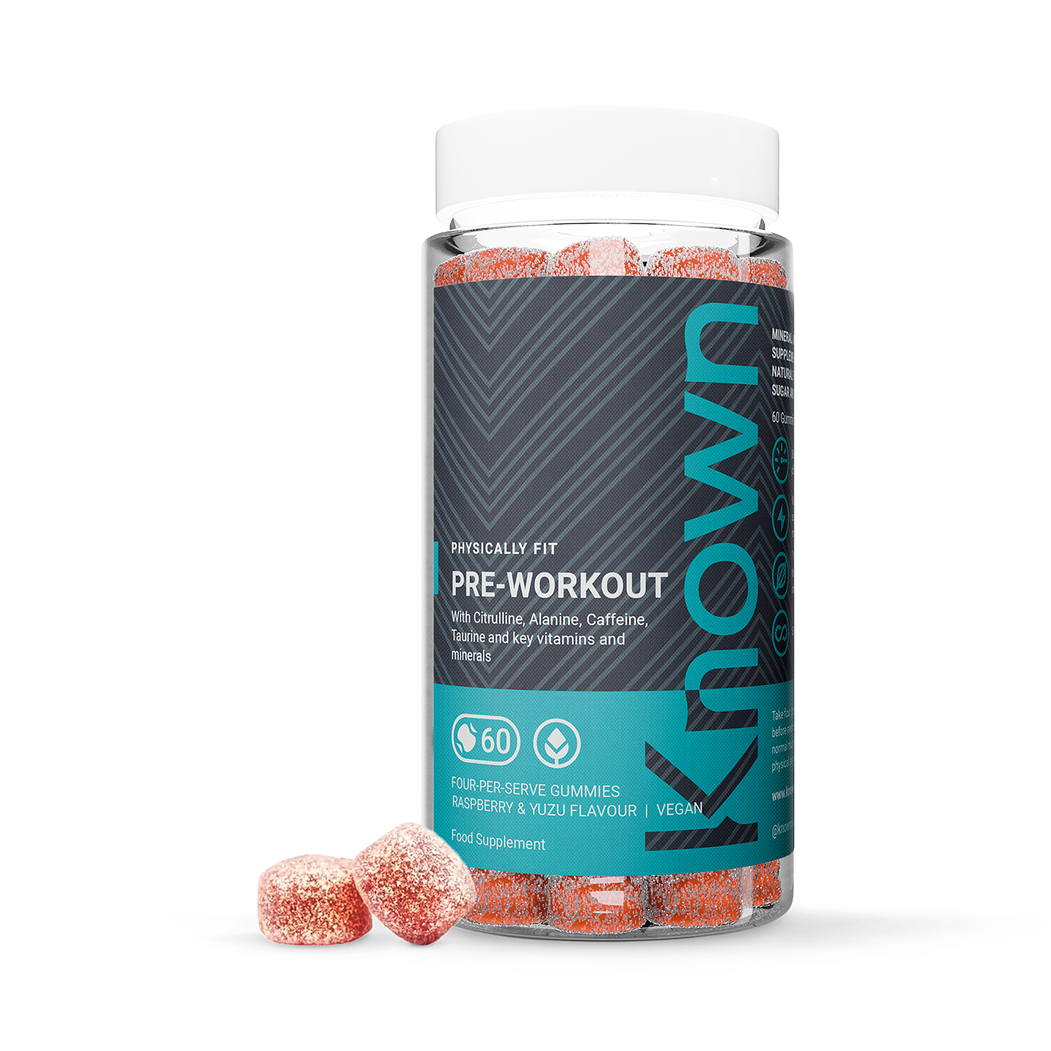 Pre-Workout Raspberry & Yuzu Flavour 60 Gummies