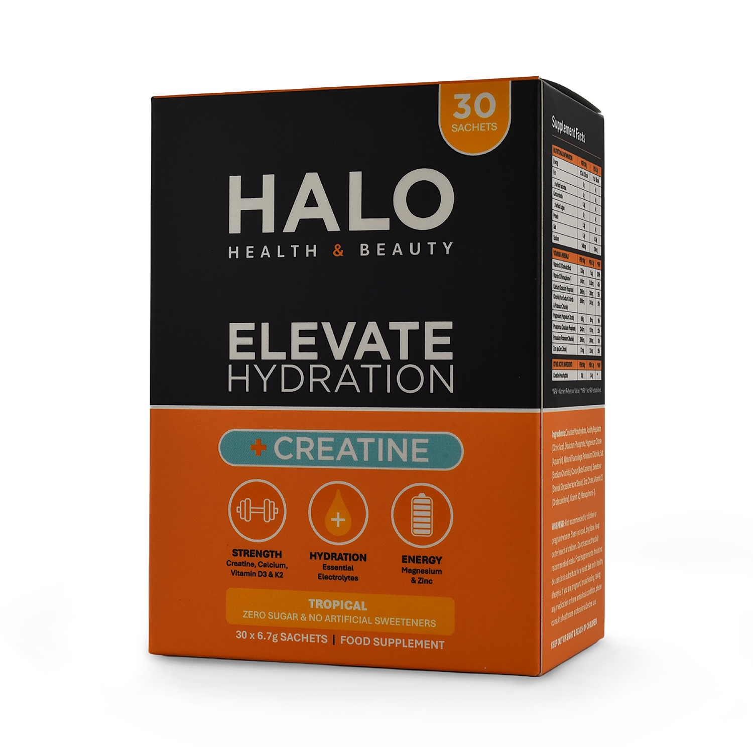 Halo Health and Beauty Limited ELEVATE Hydration +Creatine Electrolytes x30 Sachets