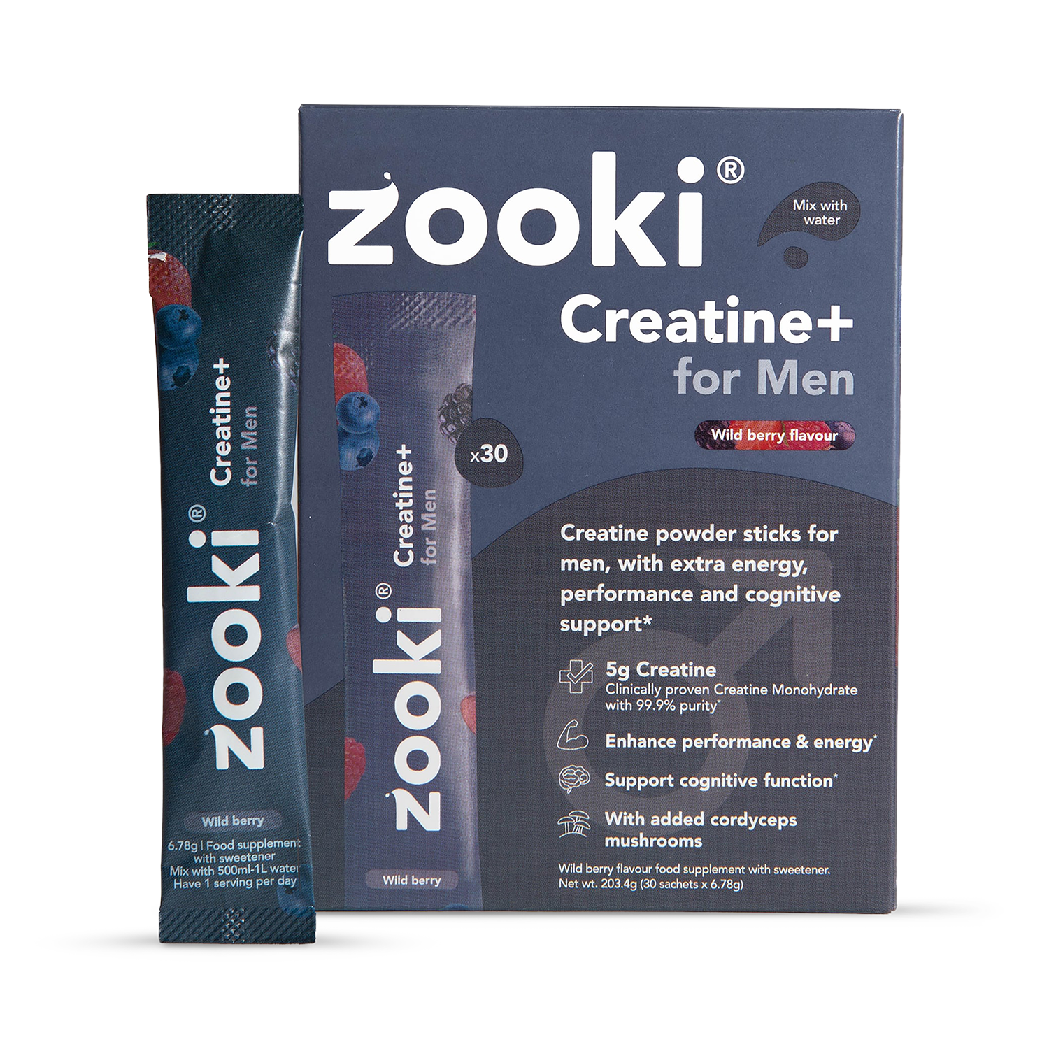 Zooki Creatine+ For Men Powder Wild 30 Sachets