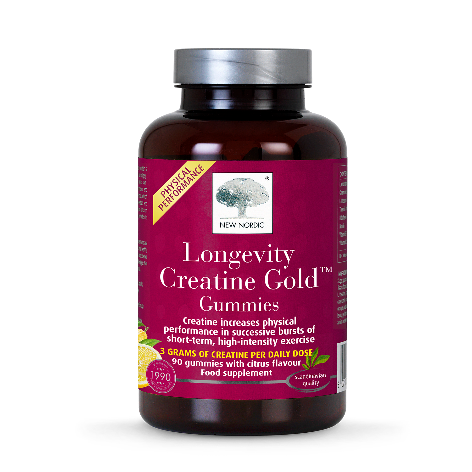 New Nordic Longevity Creatine Gold Gummies 90 Gummies