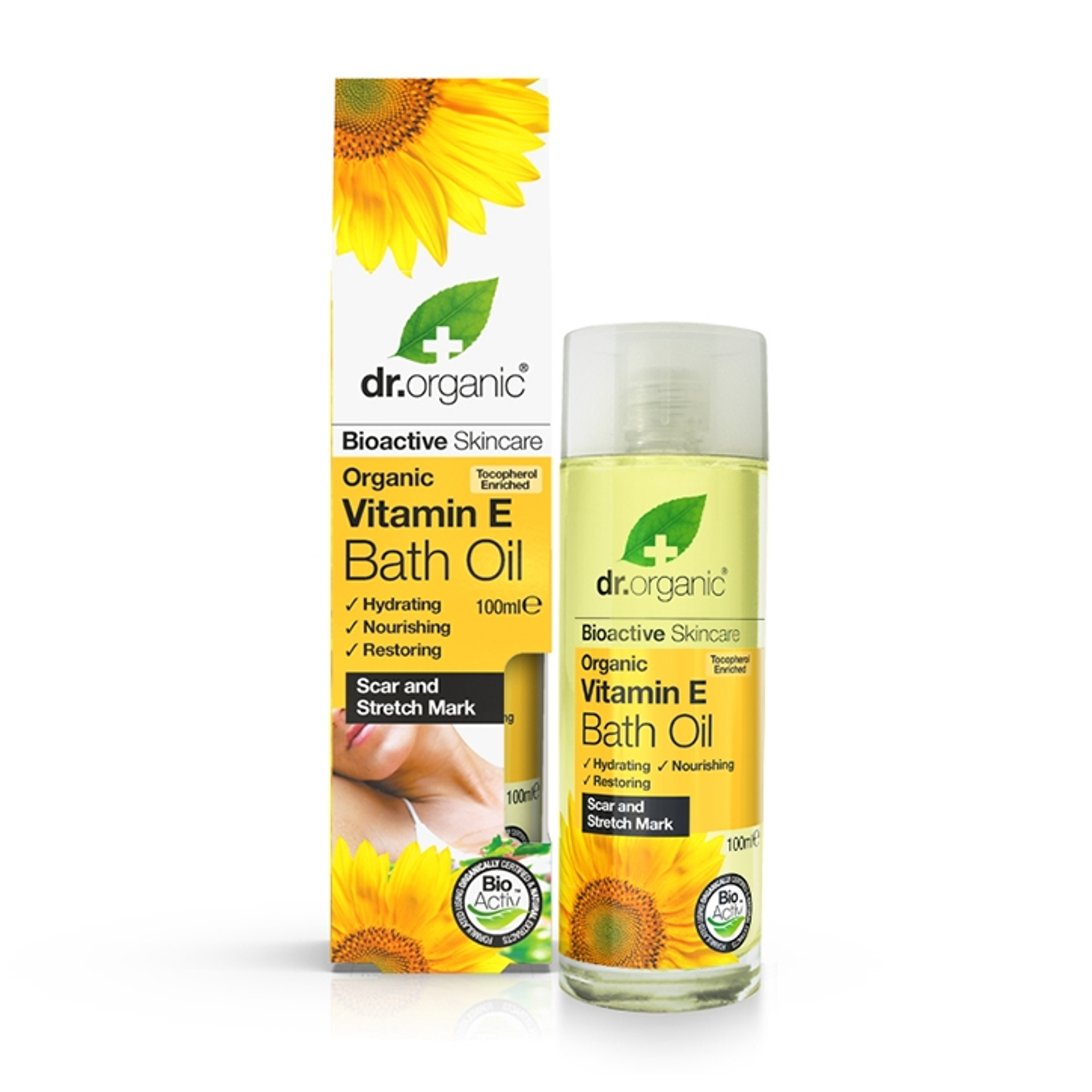 Dr. Organic Vitamin E Seifenstück 100g | Hydratisierend & Vegan | Ohne Parabene, SLS & Tierversuche