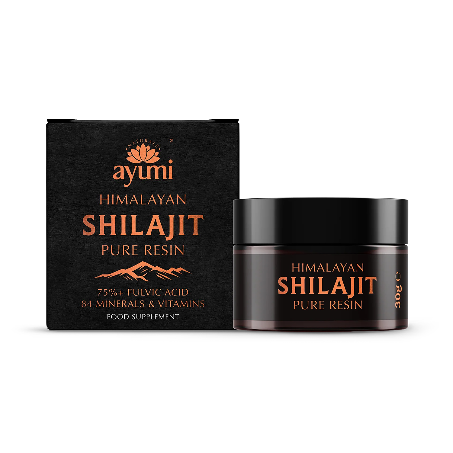 Himalayan Shilajit Resin, Natural Energy, Testosterone Support and Male Vitality, 75% Fulvic Acid
