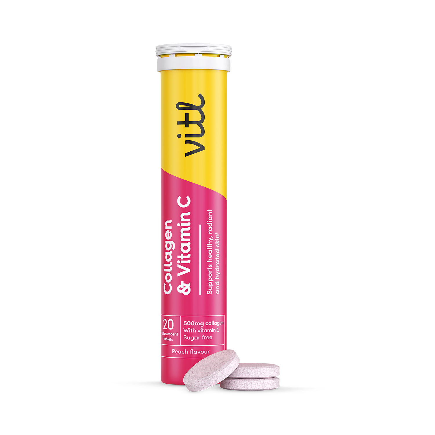 Vitl Collagen & Vitamin C Effervescent Tablets 20Tablets