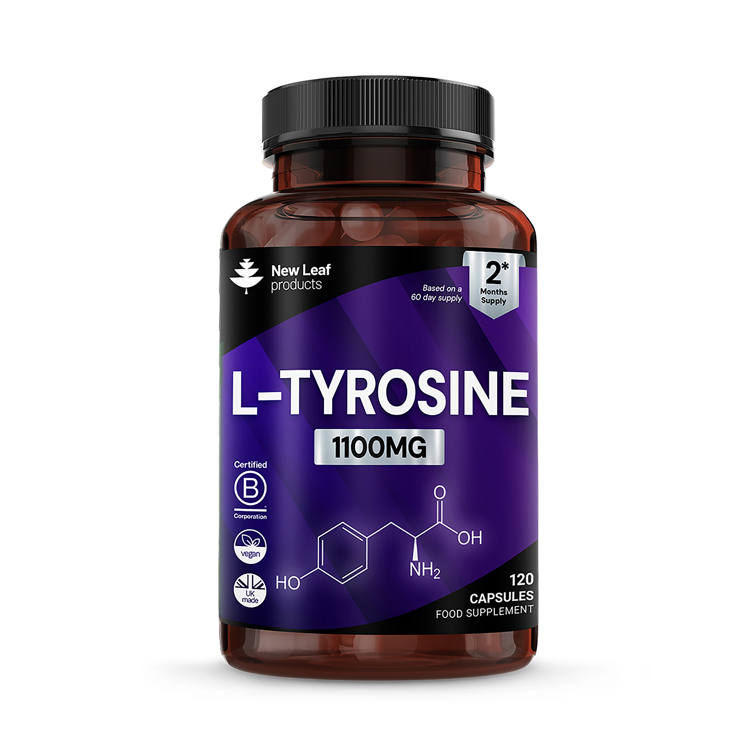 New Leaf Products L-Tyrosine Capsules 120 Capsules
