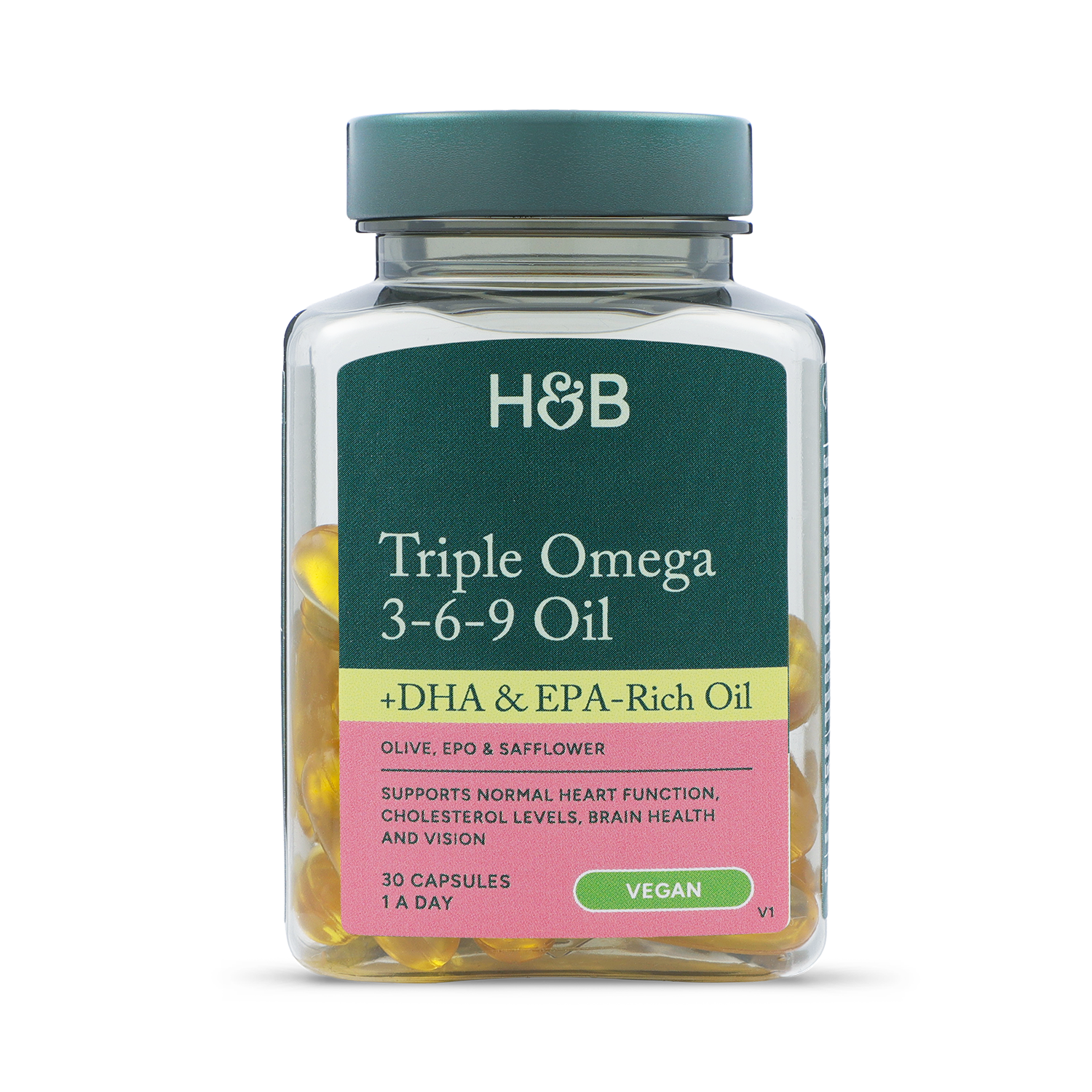 Holland & Barrett Vegan Triple Omega 3-6-9 Oil 680mg 30 Capsules
