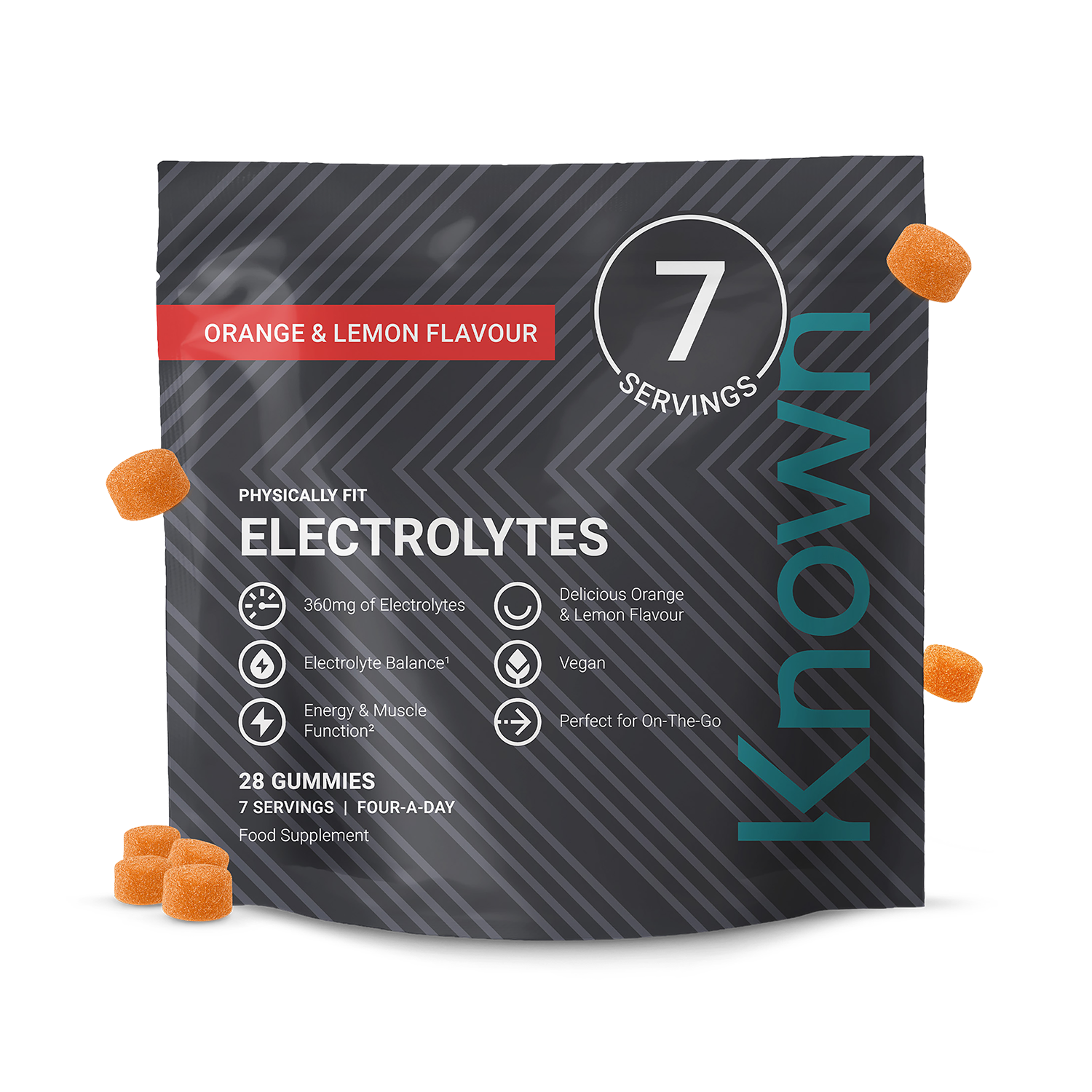 Electrolytes Orange & Lemon Flavour 28 Gummies (Pouch)
