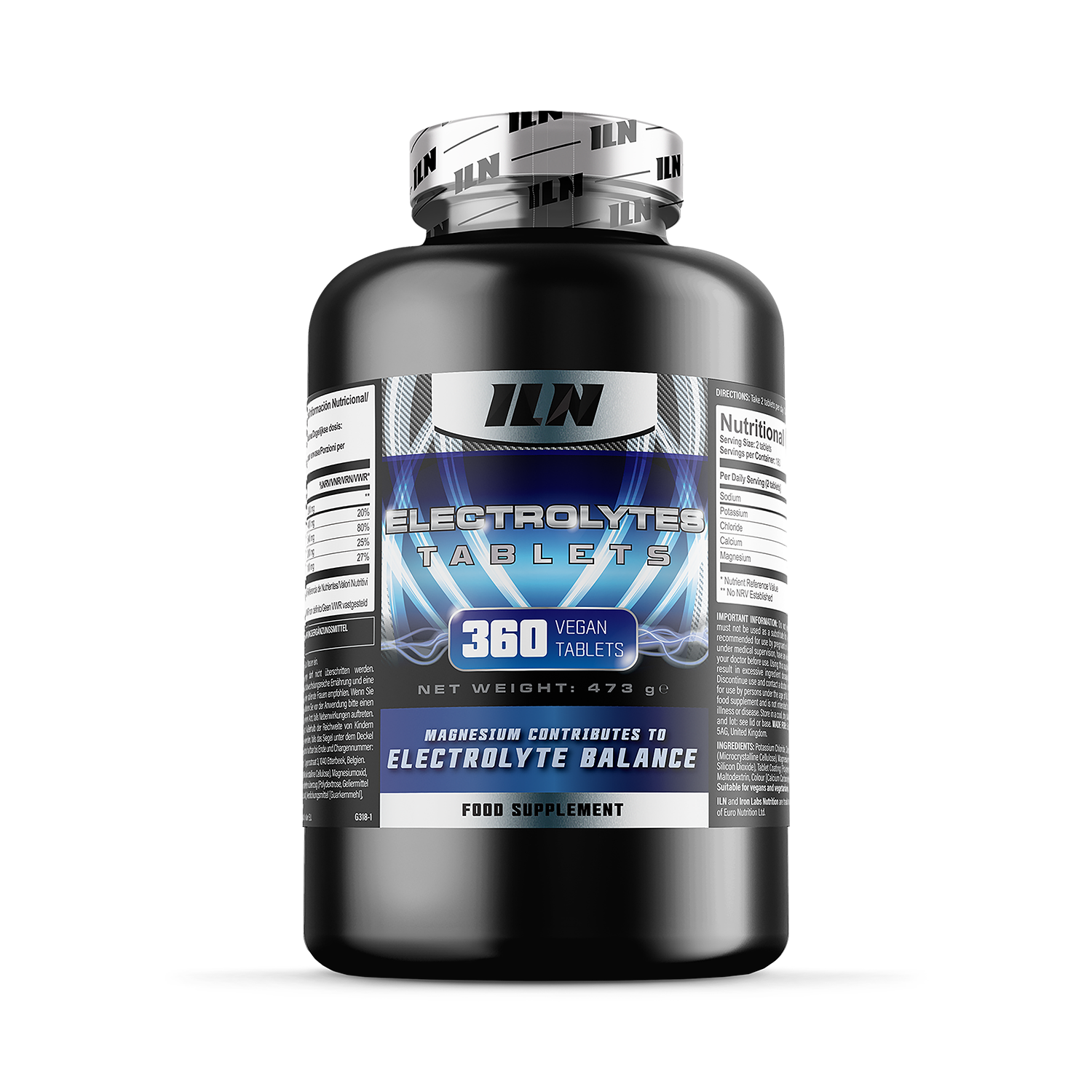 Electrolytes Tablets - 1,500mg per Serving - Hydration Supplement - 360 Vegan Tablets