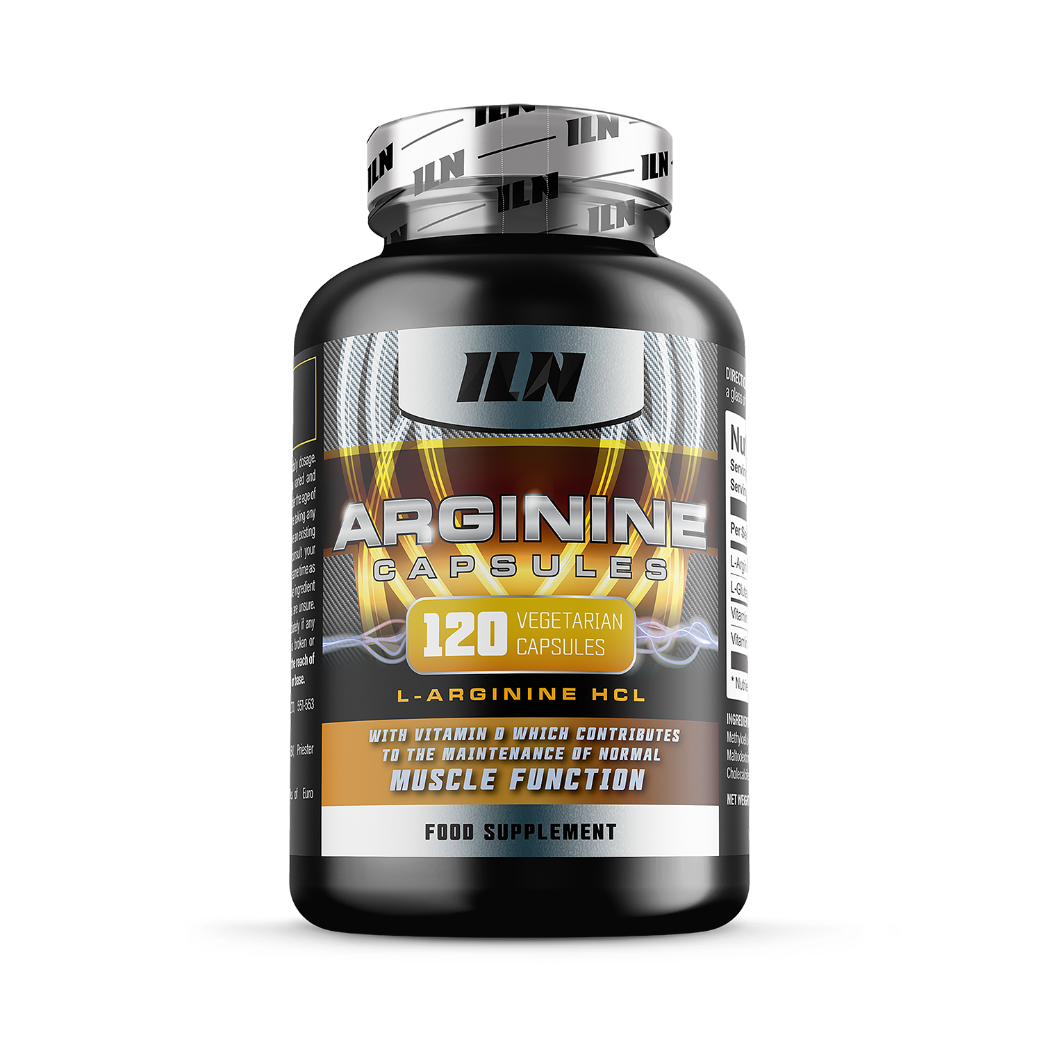 L Arginine Capsules - 2,600mg per Serving with Added Glutamine - 120 Vegetarian Capsules