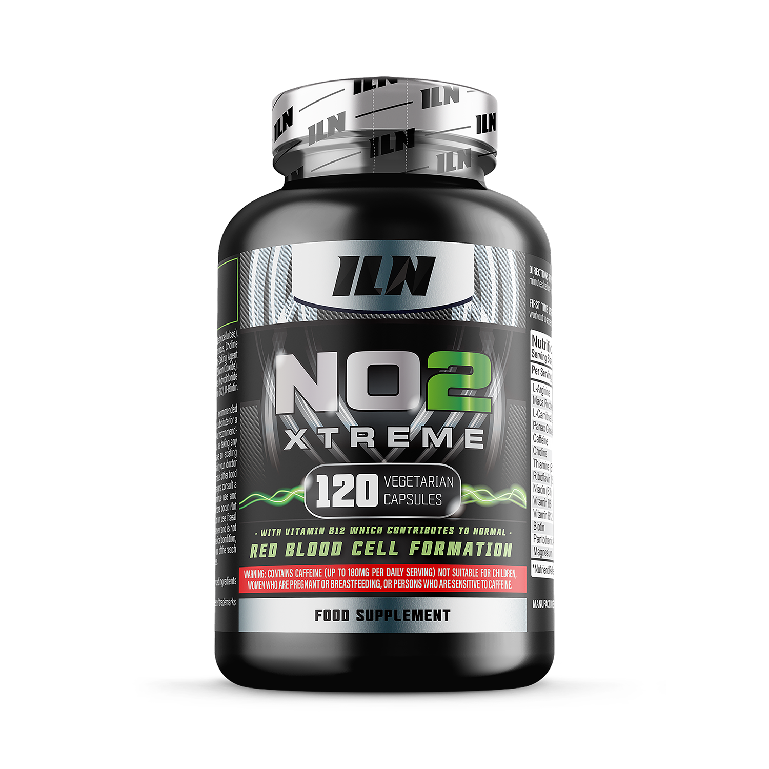 NO2 Xtreme - Nitric Oxide Booster Pre Workout - 120 Vegetarian Capsules