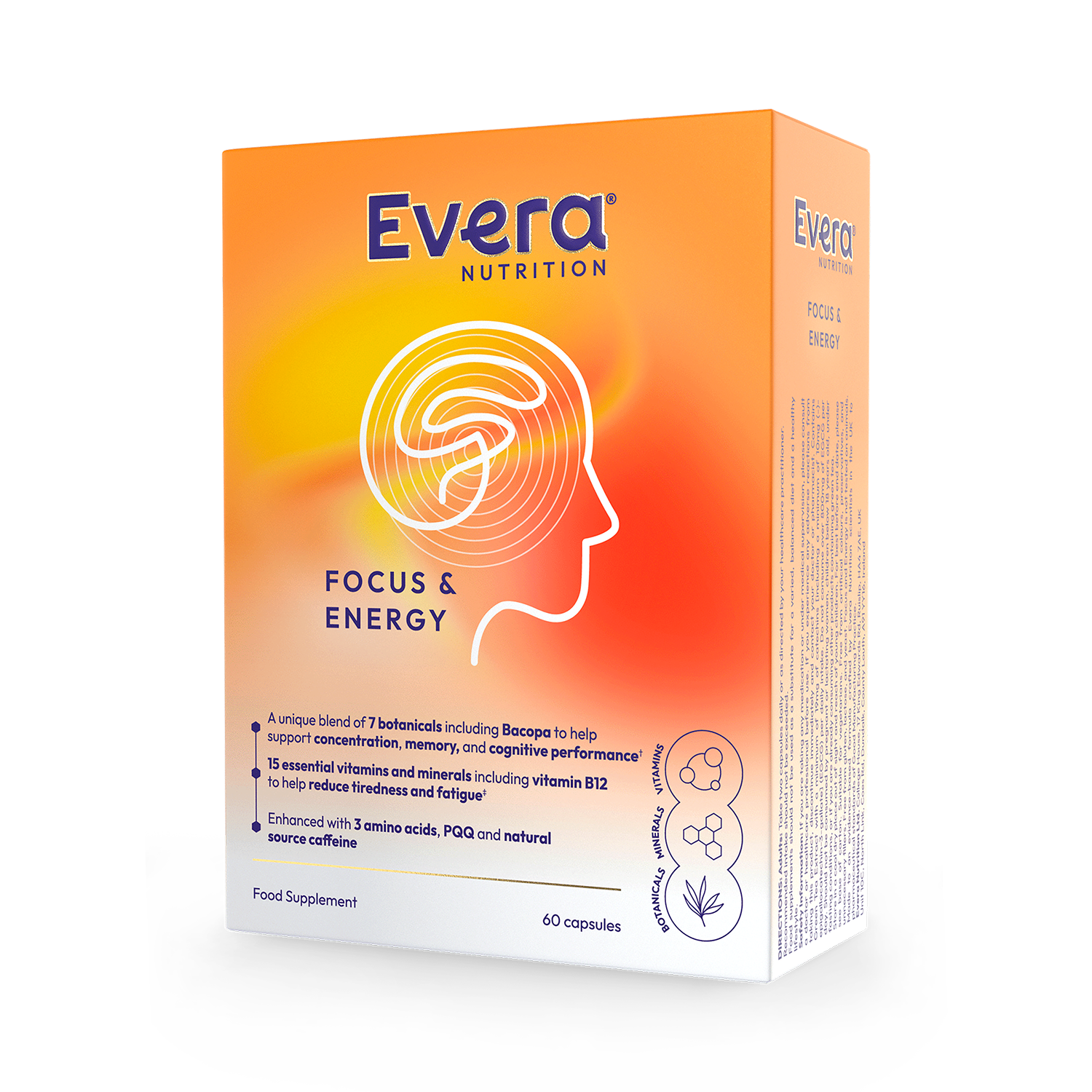 Evera Nutrition Focus and Energy 60 Capsules