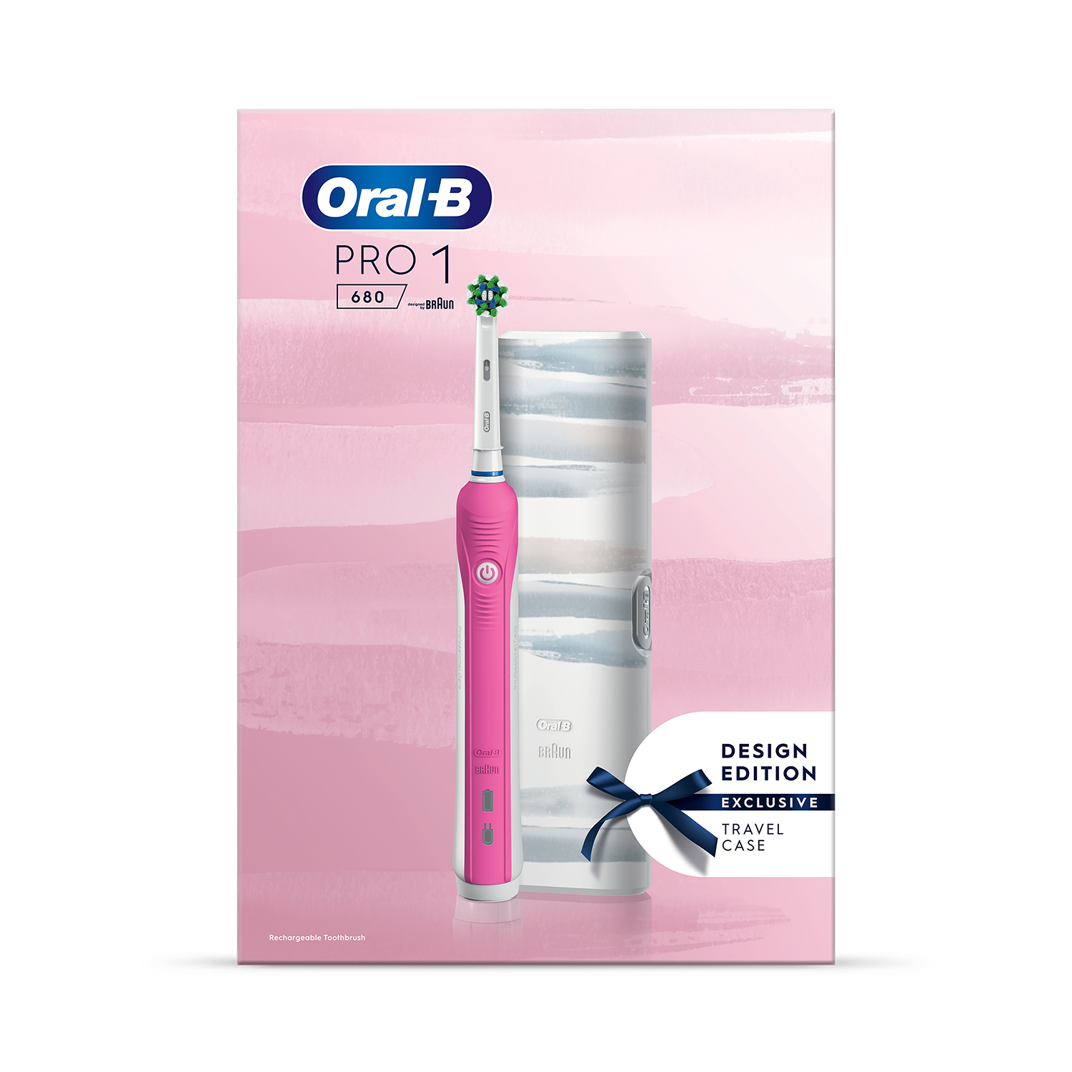 Oral-B Pro Series 1 680 Pink Electric Toothbrush, Designed By