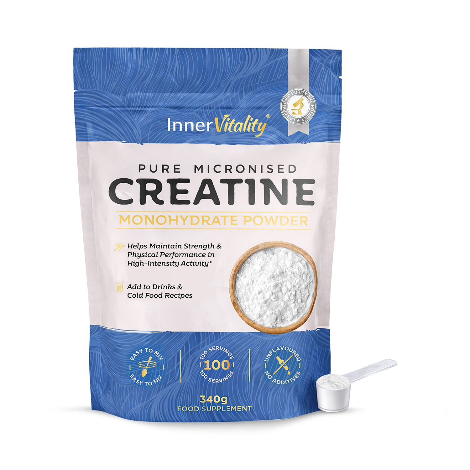 Inner Vitality Micronised Creatine Monohydrate Powder Unflavoured