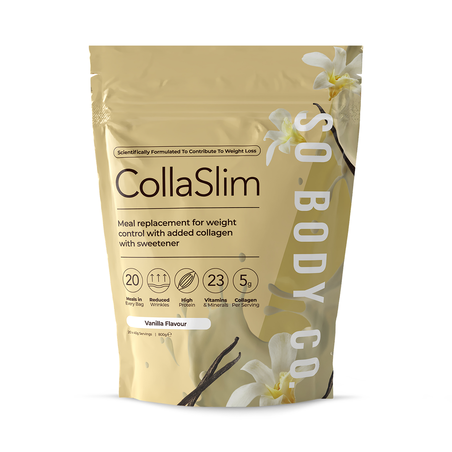 So Body Co CollaSlim Meal Replacement Shake with Added Marine Collagen Vanilla X 20 Meals
