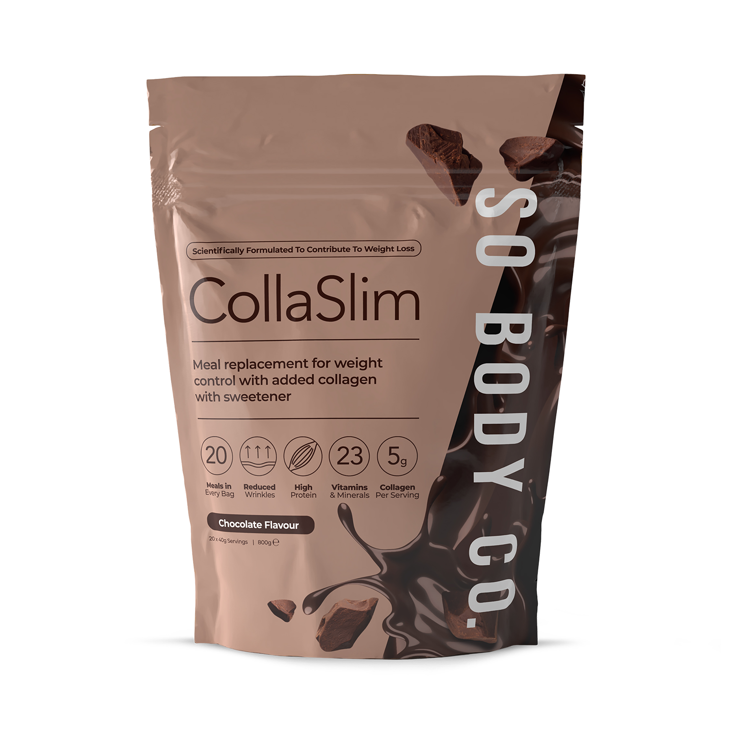 So Body Co CollaSlim Meal Replacement Shake with Added Marine Collagen Chocolate X 20 Meals