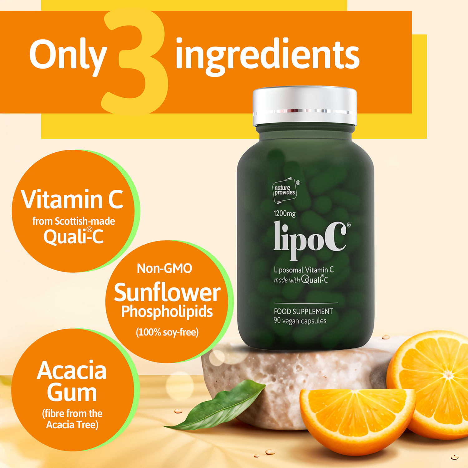 Nature Provides lipoC® (1200mg) Liposomal Vitamin C with Quali-C® 90 Capsules