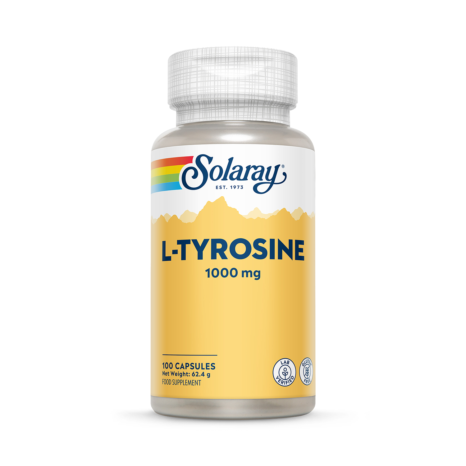 Solaray L-Tyrosine Free-Form Amino Acid Supplement 1000mg 60 Capsules