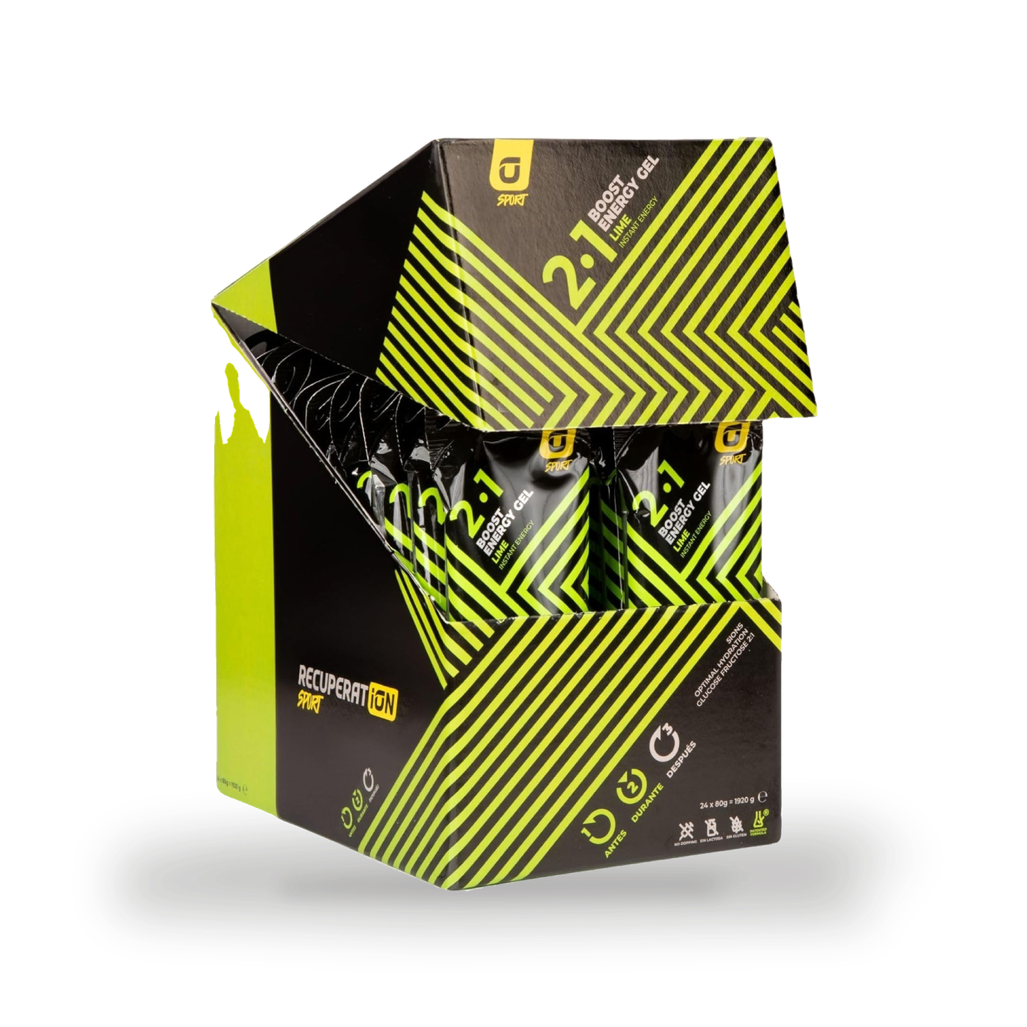 Recuperation Energy Gel Lime | Glucose & Fructose Dual Carb Formula | Electrolyte Recovery | Fast Absorption for Running, Cycling & Endurance Athletes