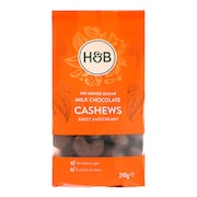 Holland & Barrett No Added Sugar Milk Chocolate Cashews 210g