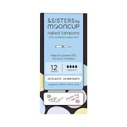 &SISTERS by Mooncup Organic Cotton Tampons with Eco Applicator - Heavy 12 Pack