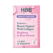 Holland & Barrett Hydration + Beauty Collagen Raspberry Rose Flavour 14 Sachets