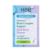 Holland & Barrett Hydration + Brain Ginseng Support Dark Berry Flavour 14 Sachets