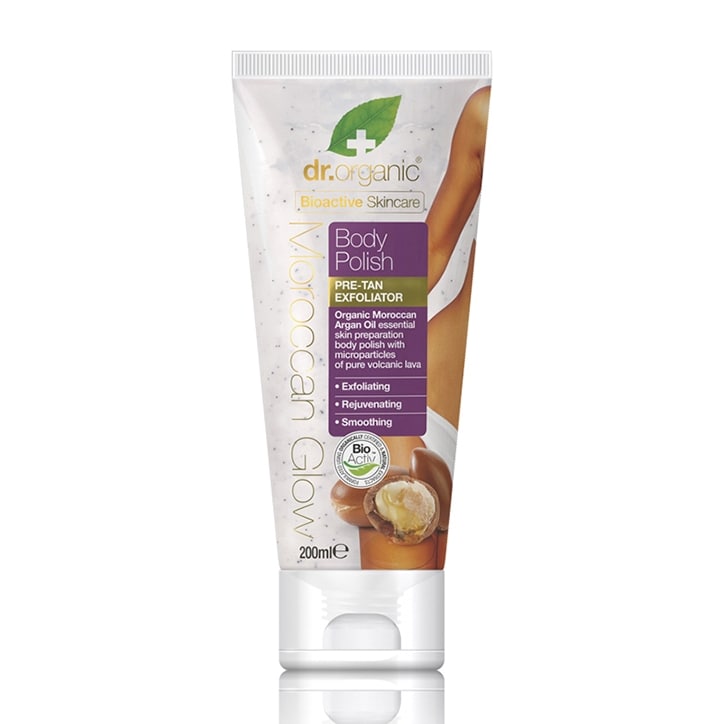 Dr Organic Moroccan Glow Body Polish Pre-Tan Exfoliator 200ml