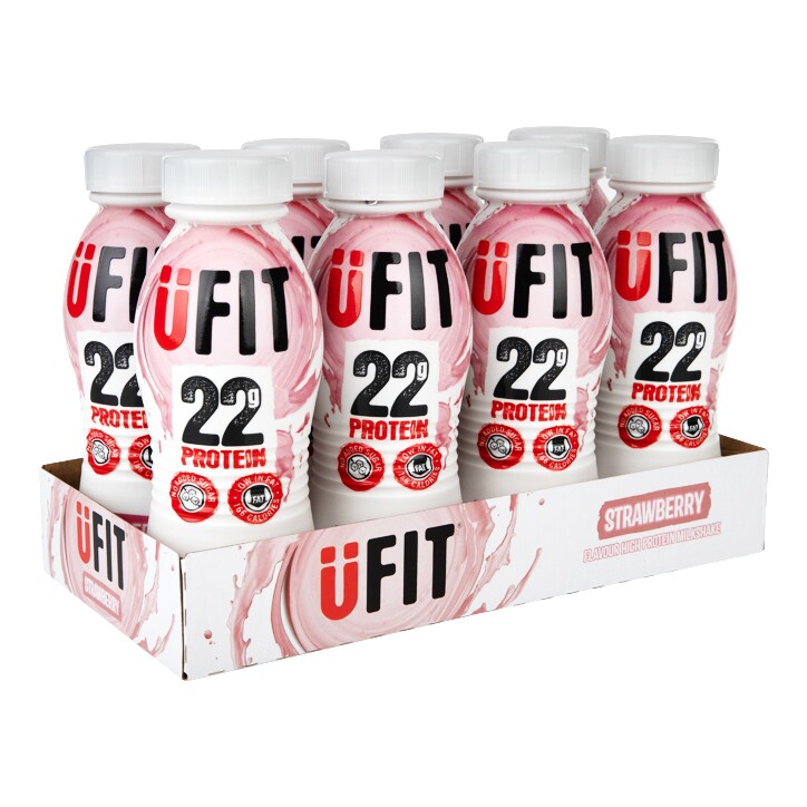 UFIT High 22g Protein Shake Drink Strawberry 8 x 310ml