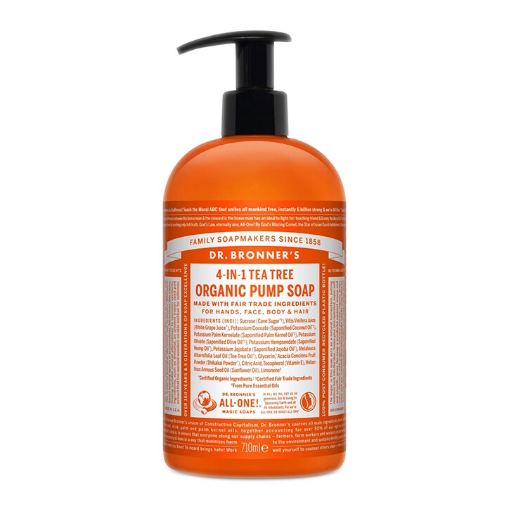 Dr Bronner's Sugar Tea Tree Organic Pump Soap 710ml