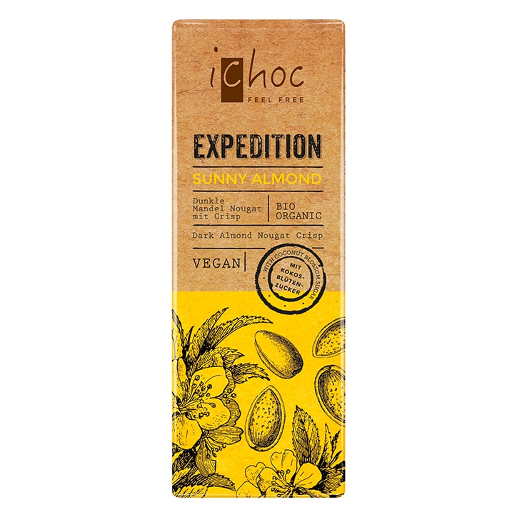 Ichoc Sunny Almond Dark Almond Nougat Crisp 50g