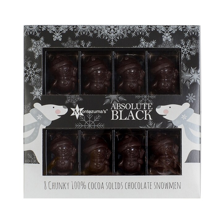 Montezuma's Absolute Black 100% Cocoa Dark Chocolate Snowmen 110g