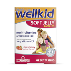 Image 1 for Wellkid Soft Jelly Pastilles Strawberry 30 Chews