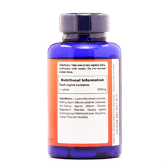 Image 2 for L-Lysine 500mg 100 Tablets