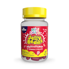 Image 1 for Mini Drops Jelly Beans Multivitamin Strawberry Flavour 60 Beans