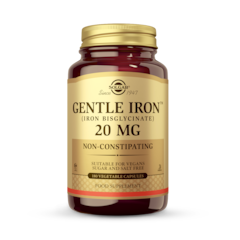 Image 1 for Gentle Iron (Iron Bisglycinate) 20mg Vegetable 180 Capsules
