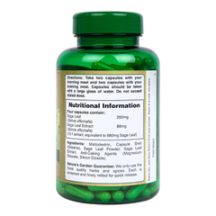 Image 3 for Natures Garden Sage Leaf 200 Capsules